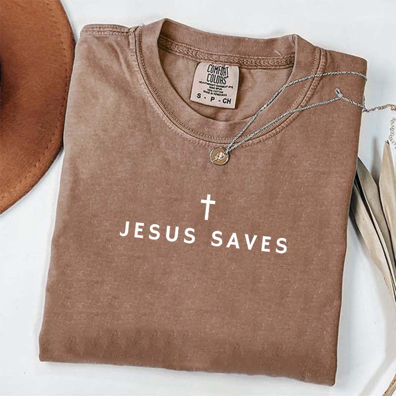 Minimalist Jesus Saves Cute T-Shirt