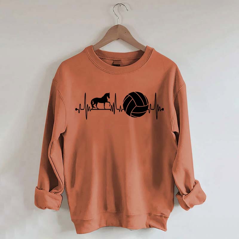 Funny Horse Volleyball Heartbeat Sweatshirt