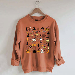 Halloween Doodles Little Things Witch Pumpkin Sweatshirt