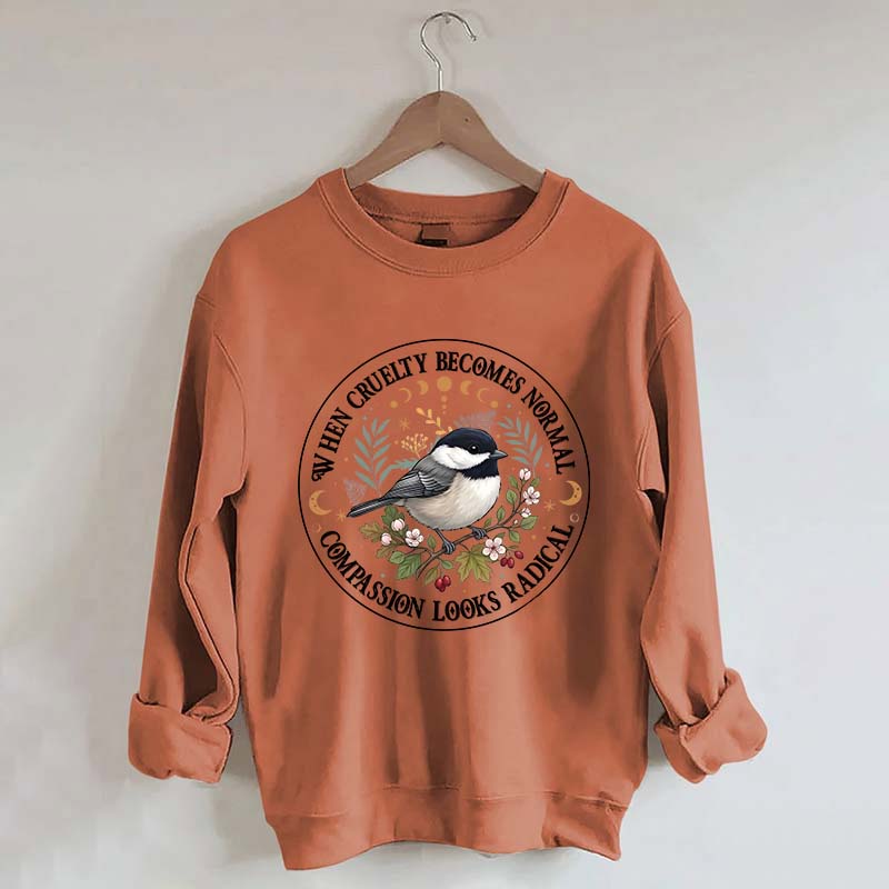 Radical Compassion Floral Bird Sweatshirt