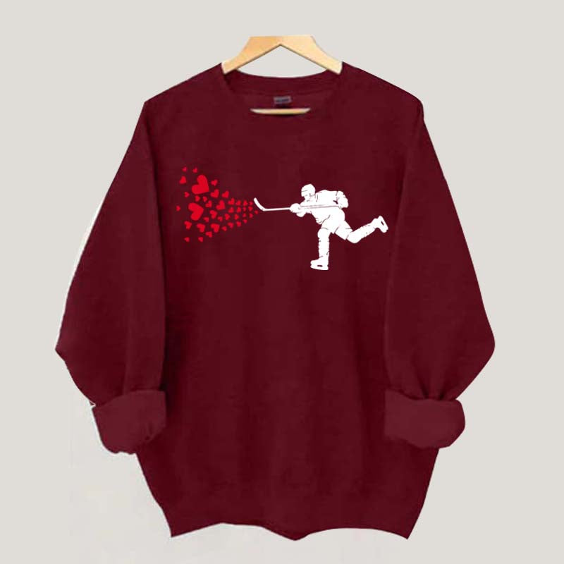Ice Hockey Hearts Player Sweatshirt
