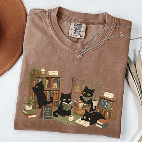 Comfort Colors Bookstore Black Cats T-Shirt