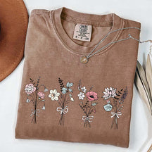 Floral Coquette Bow Ladies T-Shirt