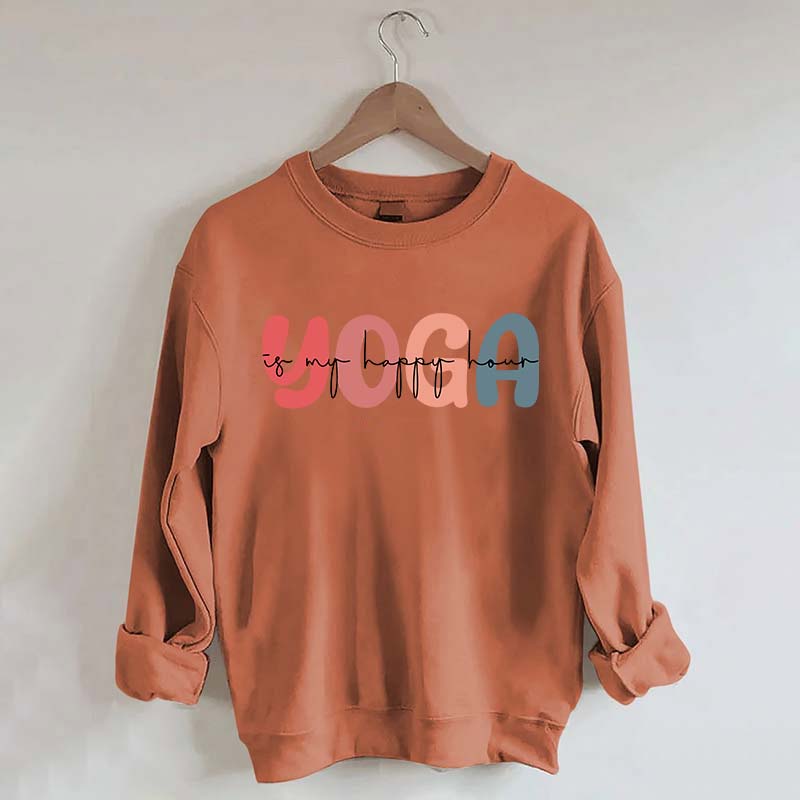 Retro Yoga Is My Happy Hour Sweatshirt