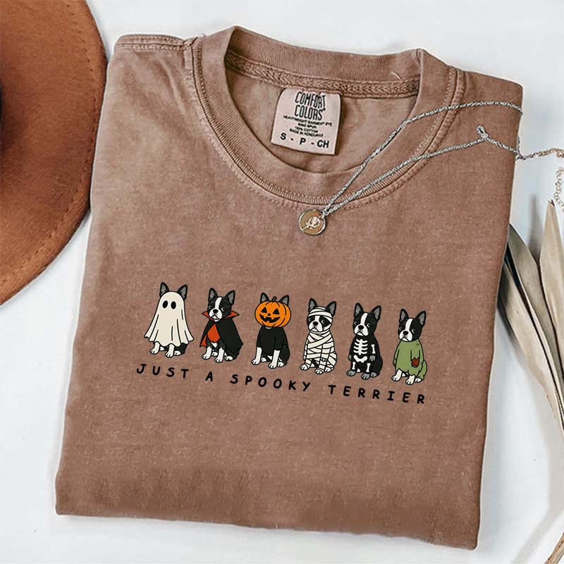 Spooky Boston Terrier Halloween T-Shirt