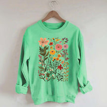 Colorful Wildflower Nursery Botanical Sweatshirt