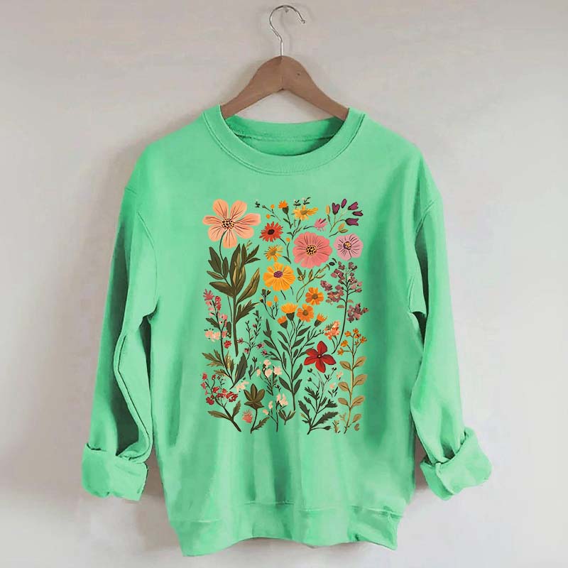 Colorful Wildflower Nursery Botanical Sweatshirt