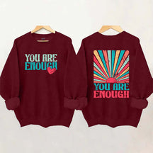 You Are Enough Vintage Retro Rainbow Sweatshirt