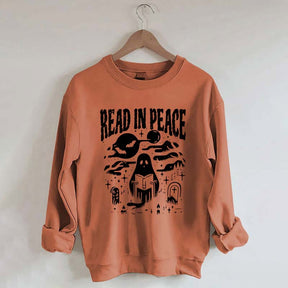 Ghost Reading Book Boho Bookish Sweatshirt