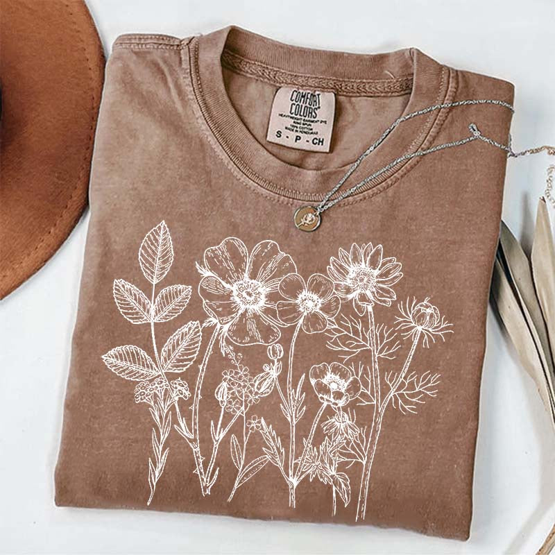 Boho Gardener Floral Botanical T-Shirt