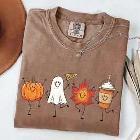 Happy Fall Doodle Smiling Spooky T-Shirt