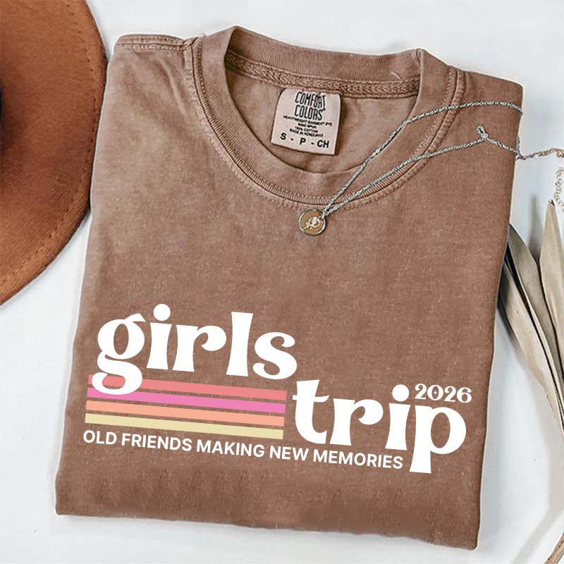 Custom Girls Trip Matching Friends Vacation T-Shirt