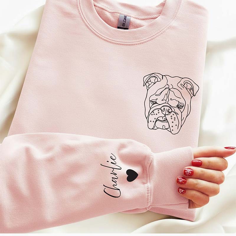 Custom Pet Portrait Line Art Sweatshirt