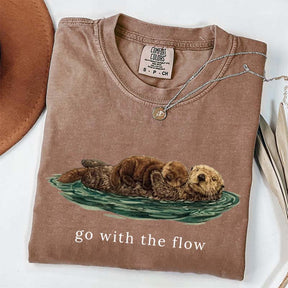 Go With The Flow Cute Otter T-Shirt
