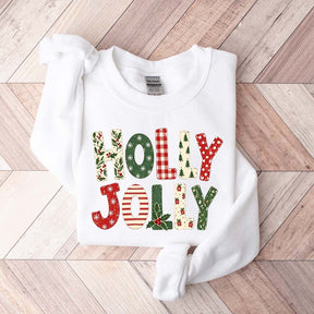 Holly Jolly Merry Christmas Tree Floral Sweatshirt