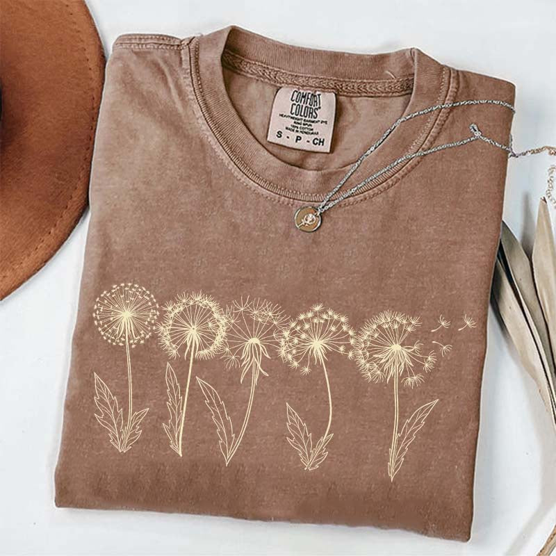 Dandelion Floral Comfort Colors Womens T-Shirt