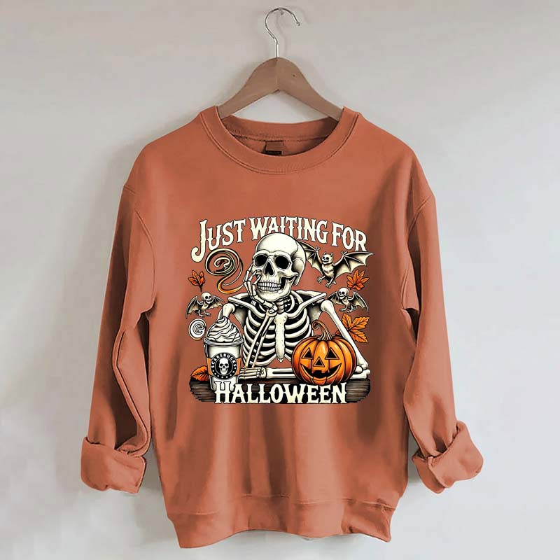 Just Waiting for Halloween Retro Halloween Sweatshirt