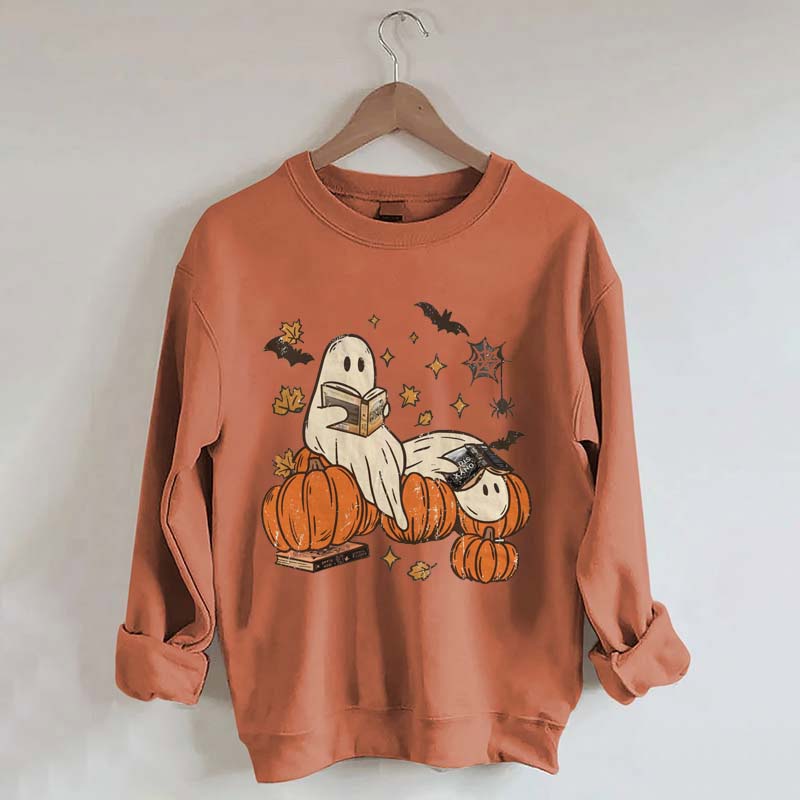 Ghost Reading Fantasy Book Sweatshirt