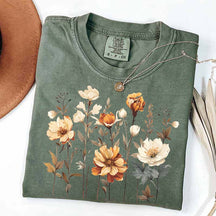 Comfort Colors Vintage Pressed Flowers Fall T-Shirt