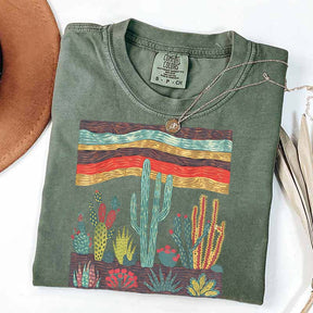 Retro Desert Cactus Southwest Boho Plant T-Shirt