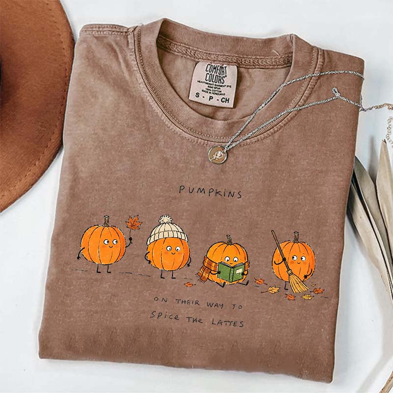 Pumpkins on Their Way to Spice the Latte Graphic T-Shirt