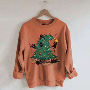Christmas Tree And Cat Owner Sweatshirt