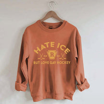 Hate ICE But Love Gay Hockey Boxy Sweatshirt