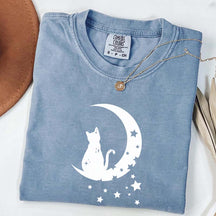Floral Moon Cat T-Shirt