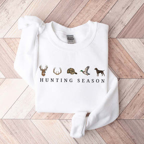 Retro Hunting Season Minimal Deer Duck Sweatshirt