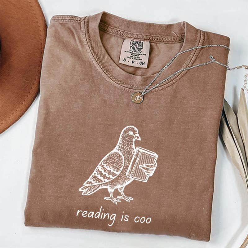 English Teacher Pigeon Reading T-Shirt