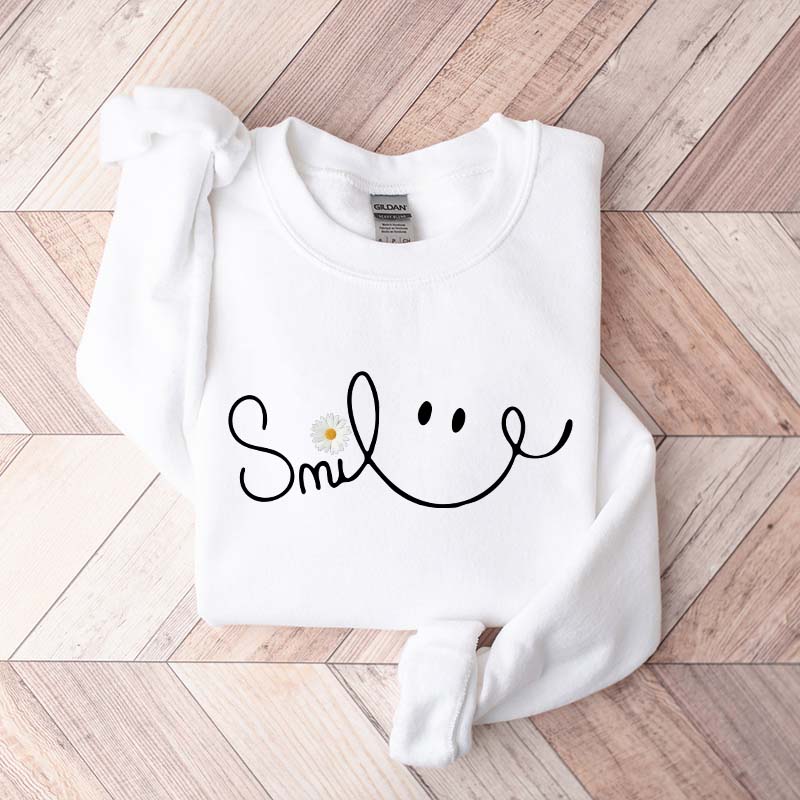 Cute Fall Daisy Smile Sweatshirt