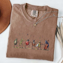 Vintage Insect Music Graphic T-Shirt