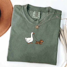 Goose and Dachshund Dog T-Shirt