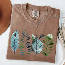Teal and Green Leaves T-Shirt