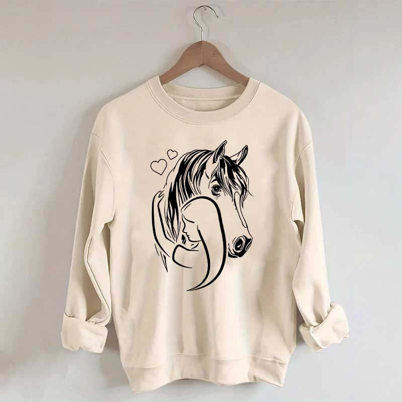 Rider Horse Lineart Sweatshirt