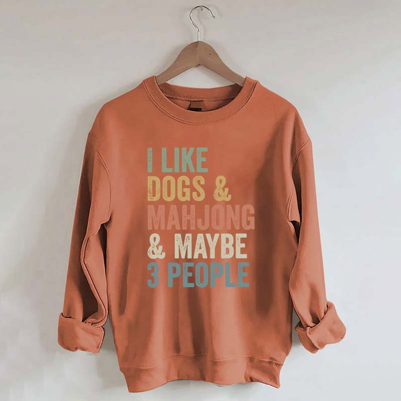 Funny Mahjong and Dogs Sweatshirt