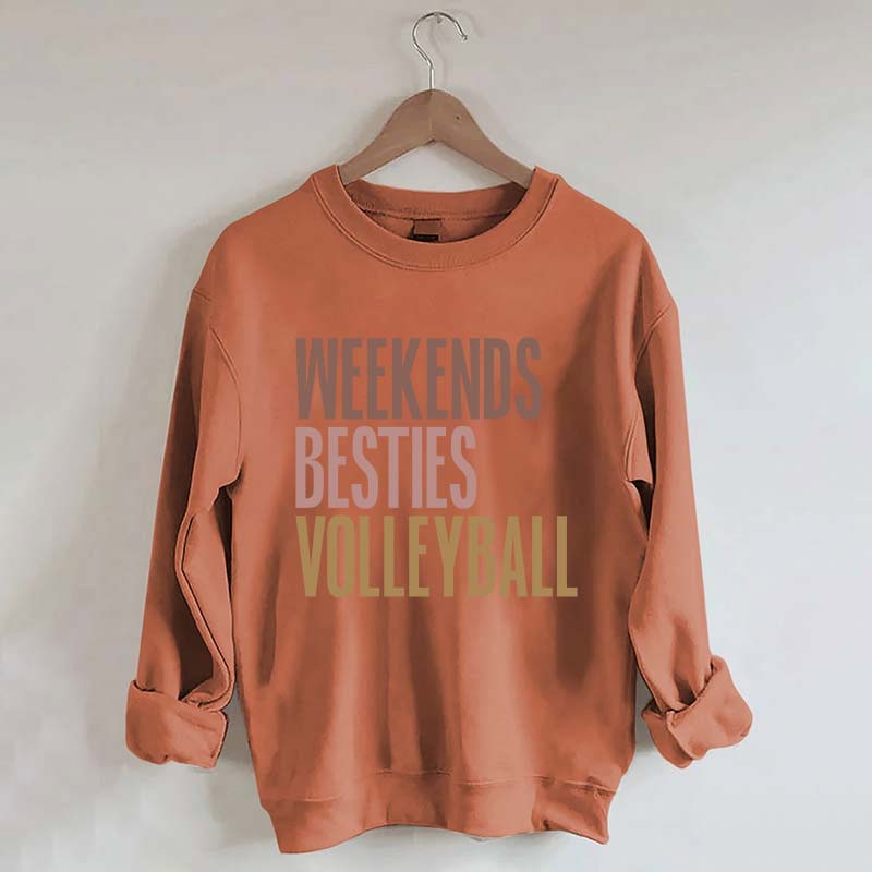 Weekends Besties Volleyball Sweatshirt
