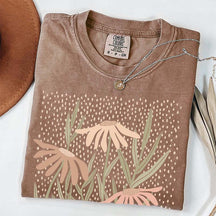 Boho Floral Abstract Botanical Aesthetic T-Shirt