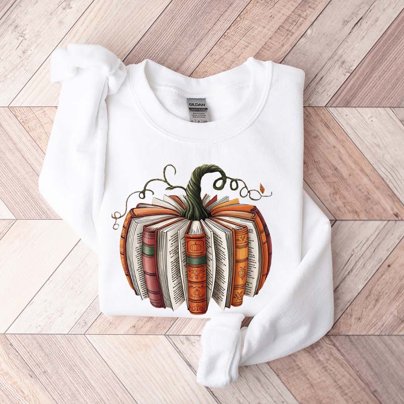 Fall Book Pumpkin Halloween Sweatshirt