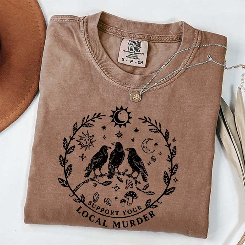 Support Your Local Murder Sun And Moon T-Shirt