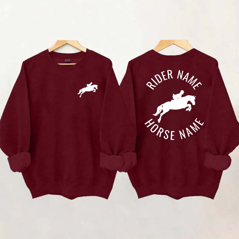 Personalized Equestrian Name Horse Horseback Riding Sweatshirt