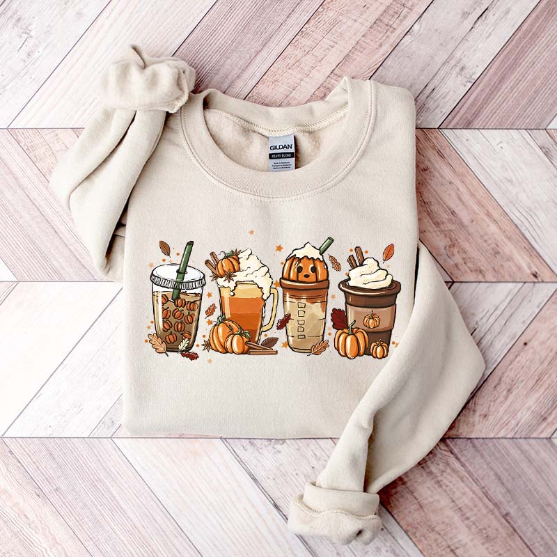 Cute Pumpkin Spice Fall Coffee Sweatshirt