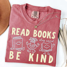 Read Books Be Kind Stay Weird Retro Doodle T-Shirt