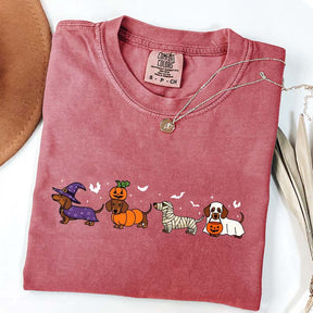 Dachshund Cute Ghost Dogs Halloween T-Shirt