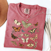 Vintage Butterfly Botanical Chart Moth T-Shirt