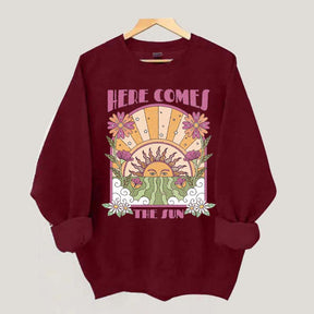 Here Comes The Sun Retro Celestial Sweatshirt
