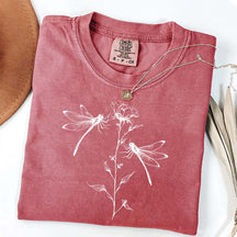 Comfort Color Womens Dragonfly Floral T-Shirt