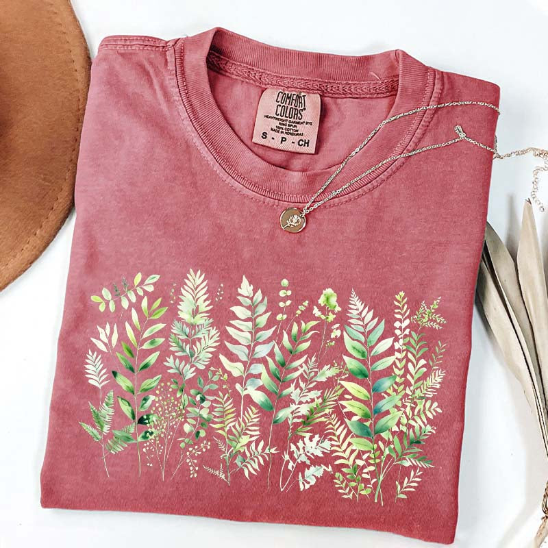Botanical Fern Leaves Green Foliage T-Shirt