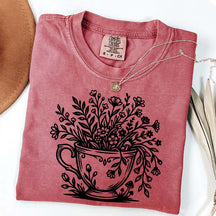 Cottagecore Teacup Floral T-Shirt