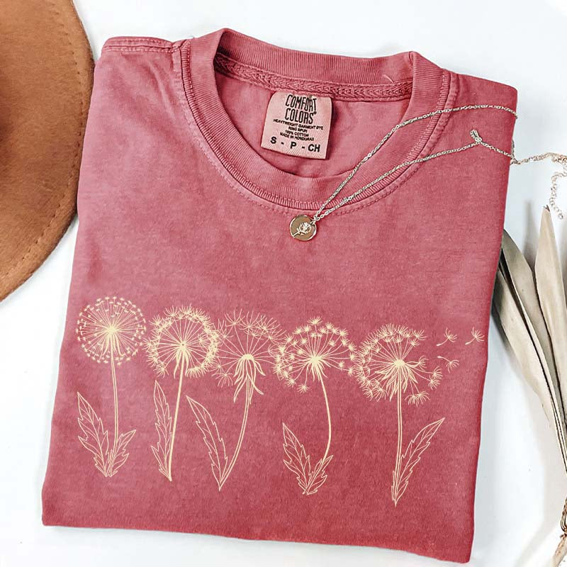Dandelion Floral Comfort Colors Womens T-Shirt